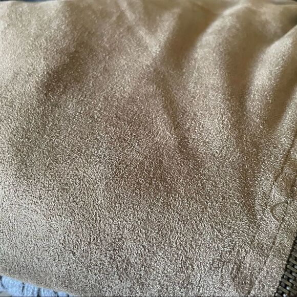 Mahina - Olive Green Micro Faux Suede Jacket - size Large ~ zipped front - Picture 4 of 5